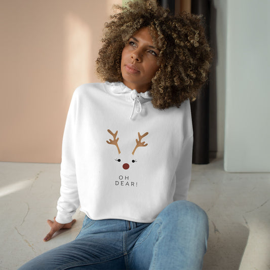 Reindeer Crop Hoodie